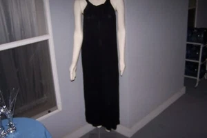 Hermoso Maxi Vestido Camisón Negro Medianoche Carole Hochman Baybydoll NUEVO Pequeño - Imagen 1 de 10