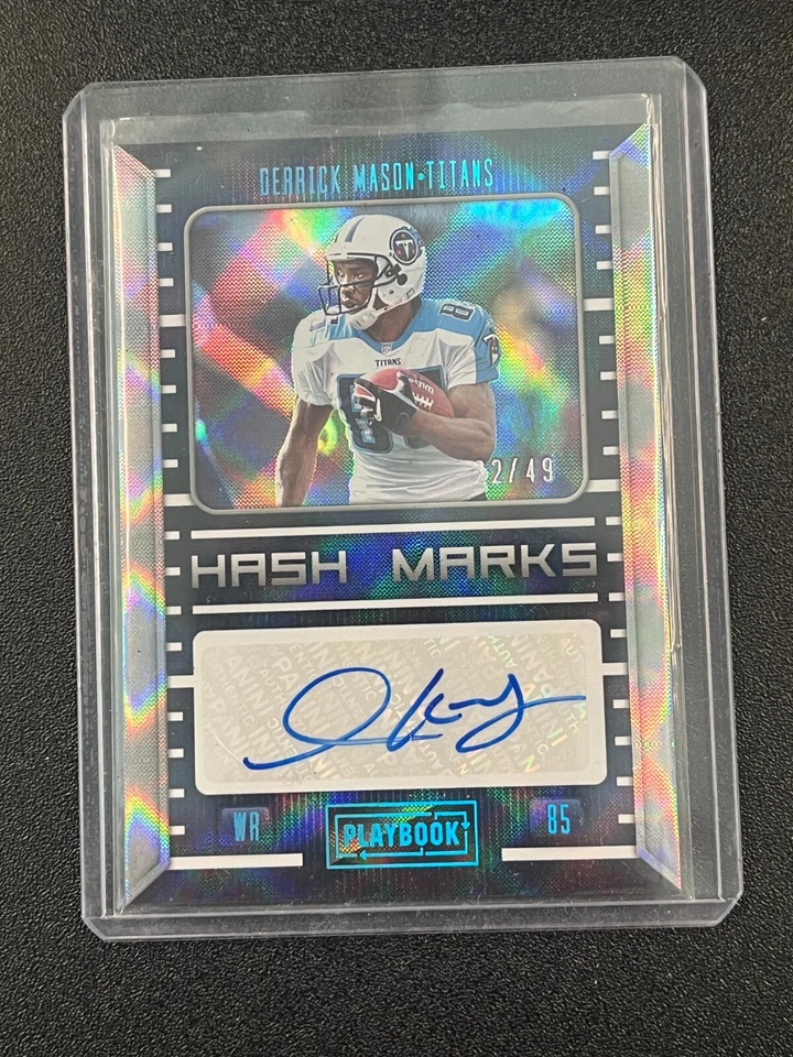 Derrick Mason #22/49 Autograph 2022 Panini Playbook Hash Marks Tennessee Titans - Image 1 of 2
