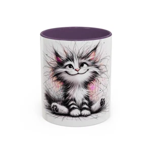 Tazza da caffè con accento di gatto carino 11 oz - tazza in ceramica per amanti dei gatti regalo - Foto 1 di 4