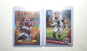 Brock Bowers 2023 Bowman Chrome University #RM-1 Ramblin' Man & Base Georgia U