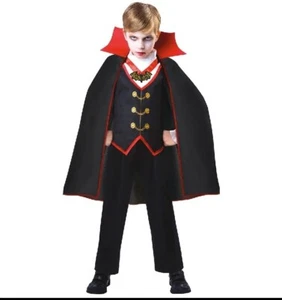Childs Dracula Dress Costume Victorian Vampire Halloween Kids Boys 2pc Sz M 8-10 - Picture 1 of 9