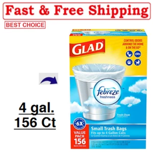 New Glad Small Twist-Tie White Trash Bags, Fresh Clean Scent (4 gal., 156 ct.) - Picture 1 of 5