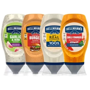 Hellmann's Mayo Variety Pack 4x250g Ajo, Hamburguesa, Chile, Real | Barbacoa y Lote - Imagen 1 de 5