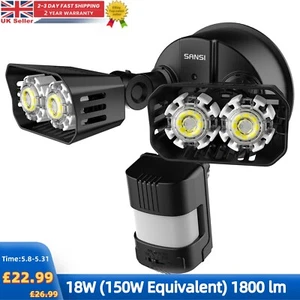 LED Security Light Outdoor PIR Motion Sensor Floodlight 18W=150W Wired Lamp COC - Picture 1 of 17