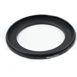 58-77mm 58mm to 77mm Step-Up Metal Filter Ring Adapter Black 58-77 - Picture 1 of 2