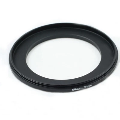 58-77mm 58mm to 77mm Step-Up Metal Filter Ring Adapter Black 58-77 - Image 1 of 2