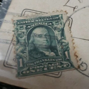 Benjamin Franklin 1 Cent Stamp - Picture 1 of 4