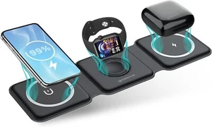 Groov-e Triton 3-w-1 Magnetyczna bezprzewodowa stacja ładująca Szybka ładowarka - Zdjęcie 1 z 14