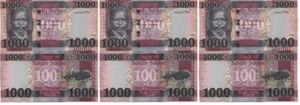 Sudan South _ 3 pcs x 1000 Pounds 2024 UNC P. W21 Lemberg-Zp - Picture 1 of 2