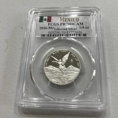 2016-Mo 1/4 oz Silver Libertad – PCGS PR70DCAM Mexico Proof Coin - Image 1 of 4