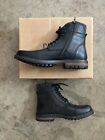 AWESOME Men's Black Leather Ankle Boots Shoes CREVO Regent 11 Side Zipper NEW
