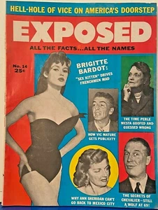 Cubierta expuesta abril 1957 Brigitte Bardot Elvis Joe Dimaggio Gloria Vanderbilt - Imagen 1 de 2