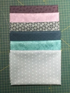 Fat Quarter Fabric Bundles Teal & Grey Mixers 6 x Quality Cotton Fat Qtrs - Picture 1 of 2