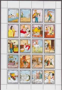 FUJEIRA ITEM # 04-0037A MNH SHEET of 20 DIFF ONE HUNDRED and ONE DALMATIONS  - Picture 1 of 1