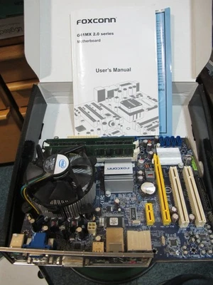 FOXCONN G41MX Mainboard E8500 CPU 4gb DDR RAM - Image 1 of 2