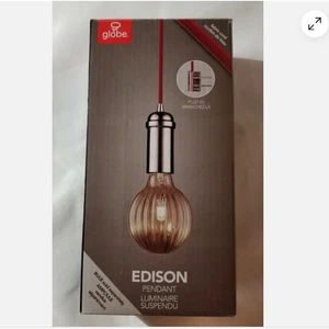Globe Red Fabric 15 Foot Cord Plug-in Edison Pendant Bulb Sold Separately New - Picture 1 of 1