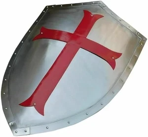 18 Inch Medieval Armor Cross Templar Shield Handmade Reproduction Home Accents - Picture 1 of 4
