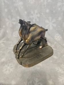 Paar Vintage Messing Buchstützen Hirsch Reh Rehkitz Messing Kunst Deko - Bild 1 von 7