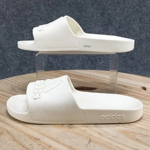 Adidas Sandals Womens 9D Adilette Aqua Slide White Slip On Open Toe Casual Flats - Picture 1 of 17