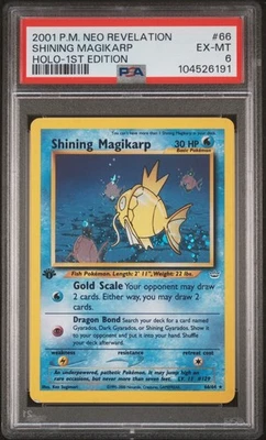 PSA 6  Shining Magikarp 1st Edition HOLO 66/64 2001 Pokémon Neo Revelation - Image 1 of 2