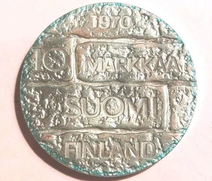 Münze Finnland: 10 Mark 1970: Juho Paasik: Silber 0.500 Gedenkmünze  - Bild 1 von 2