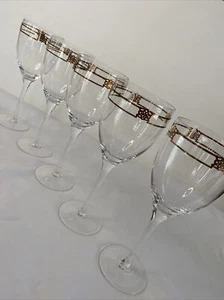 5er Set Vintage MCM Gold Weingläser Bargeschirr Signiert Gorham - Bild 1 von 9