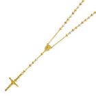 14K Solid Tricolor Gold Men Women Beads Virgin Mary Rosary Rosario Necklace
