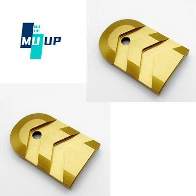 2 Pack Magazine Base plate Pad for GLOCK 43X 48 Aluminum Gold - Image 1 of 4
