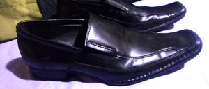 Giorgio Brutini Mens Black Leather Slip On loafer Square Toe Shoes size 10M - Picture 1 of 9