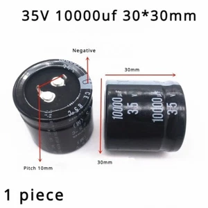1 piece Snap in 35V 10000UF 30X30 electronic capacitor 10000UF 35V 30*30 2Pins - Picture 1 of 3