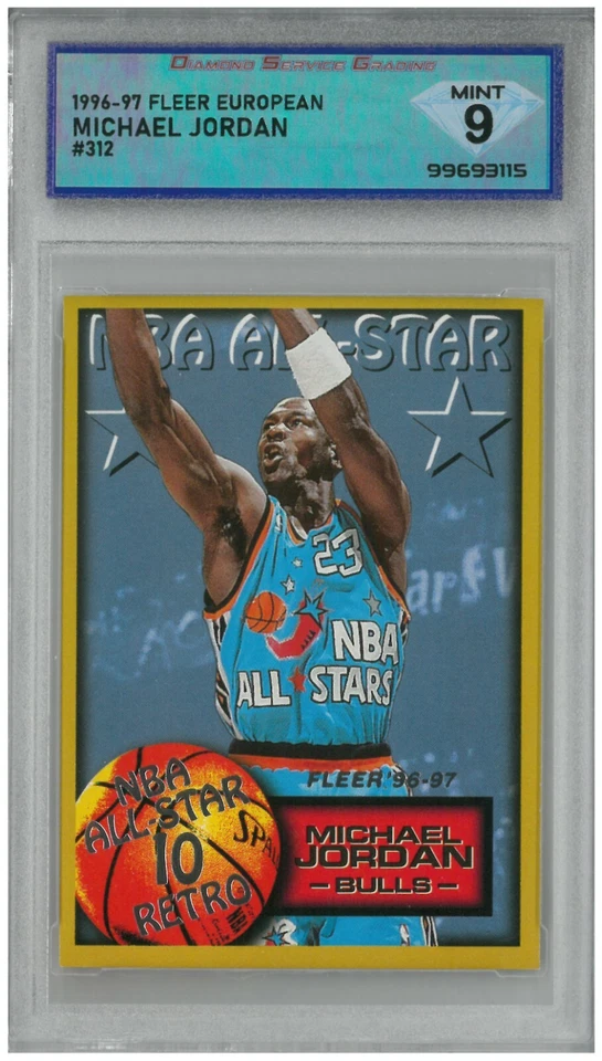 1996-97 Fleer European MICHAEL JORDAN #312 💎 DSG 9 Mint - Image 1 of 2
