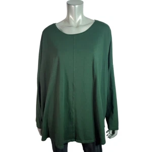 Ellos Top Plus Size 26/28 High Low Stretch Long Sleeve Casual Pullover Green - Picture 1 of 6