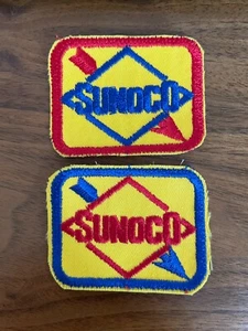 Vtg SUNOCO Gasoline Mechanic Uniform Patches (2) Petroleum Sun Oil NASCAR Racing - Picture 1 of 6