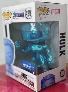 Funko Pop Marvel Avengers Endgame Hulk Blue Chrome Walmart Exclusive #499 - Picture 1 of 7