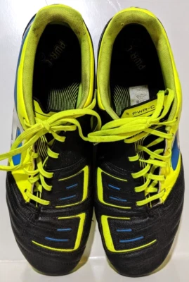 PUMA Power Cat PWR-C3 Soccer Cleats 12.5 Pre-Owned Chartreuse/Black/Blue/White - Image 1 of 4