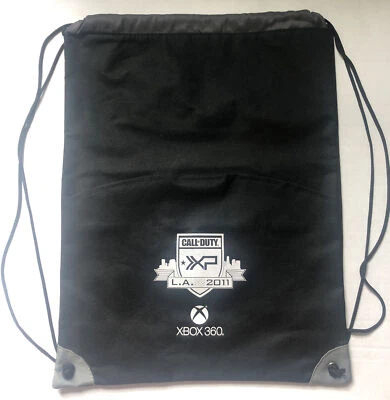 XBox 360 Call of Duty XP bolsa de cuerdas-L.A. 2011-negro nailon pesado-bolsillo-swag Foto 1 de 4
