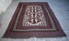 6'3 x 9'2 ft Handmade vintage afghan tribal berjesta wool persian area kilim rug