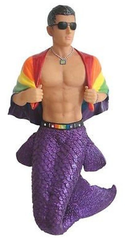 December Diamonds Gay Pride Merman with Rainbow Flag Christmas Ornament 5590826 - Image 1 of 1