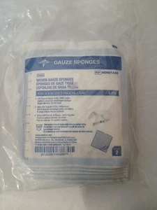 Medline Gauze Sponges, 100% Cotton 8-Ply Woven Sterile Gauze 4" X 4" 20 - 2 Pk - Picture 1 of 5