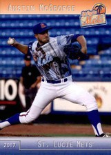 2017 St. Lucie Mets Grandstand #16 Austin McGeorge Anaheim California CA Card
