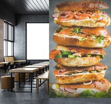 3D Yummy Hamburger N4338 Business Wallpaper Wall Mural Self-adhesive Commerce
