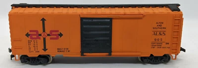 Roco HO: A&S AL&S #905 ALTON & SOUTHERN ORANGE S/D BOXCAR VINTAGE. AUSTRIA. - Image 1 of 4