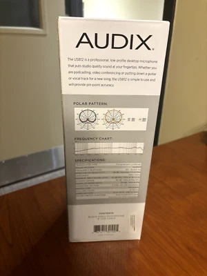 Audix USB12-W Condenser Microphone NEW IN BOX, black, gooseneck, Cardioid Polar  - Image 1 of 4