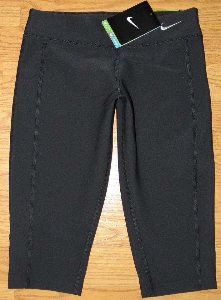 Nike Girl's Legend Tight Fit Poly Training Capri Size S Black 546096 010