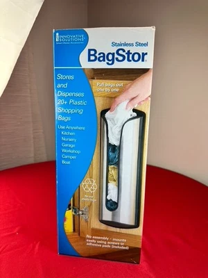 Stainless Steel Kitchen Grocery Plastic Bag Holder Disposable Wall Mounted Foto 1 de 4