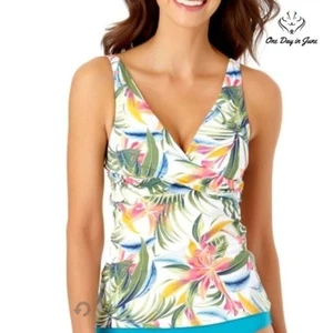Liz Claiborne Tropical Tankini Top Size M - Picture 1 of 3