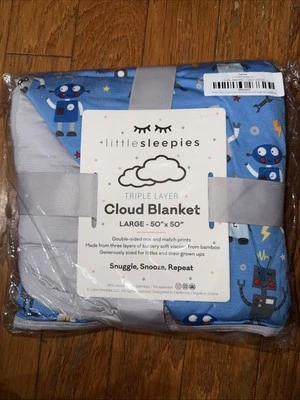 Little Sleepies Robot Party Triple-Layer Bamboo Large Cloud Blanket - Image 1 of 3