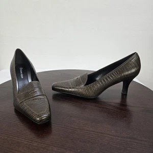 Aetienne Aigner Damen-Lederpumps 8,5 M braun Slipper Eidechsenmuster hergestellt in Brasilien - Bild 1 von 21