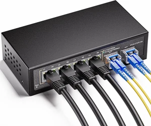 6 Port 2.5Gb Ethernet Switch Unmanaged Network Switch | 4 X 2.5 Gigabit | 2 X 10 - Picture 1 of 12