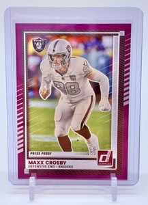 2025 Panini Donruss Maxx Crosby #274 Purple Press Proof Las Vegas Raiders - Picture 1 of 2